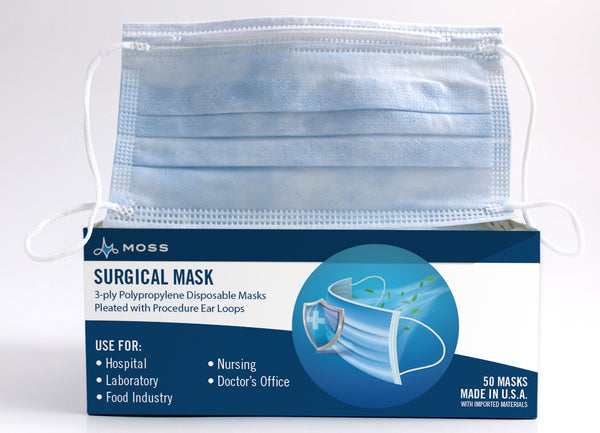 Moss Blue 3 ply Surgical Face Masks