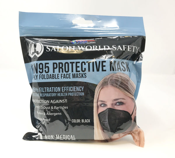 Salon World Safety Black KN95 Protective Mask