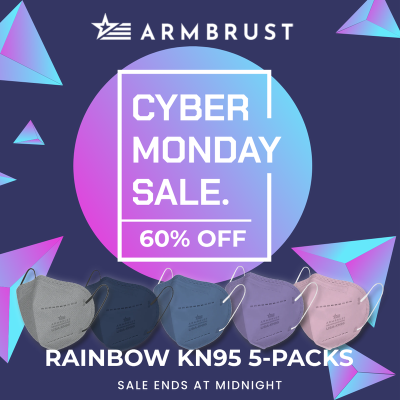 Cyber Monday Sale - 60% off Rainbow KN95 5-packs